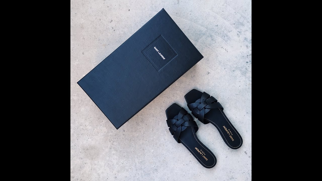 Unboxing Saint Laurent Nu Pieds Slide Sandals (ASMR)