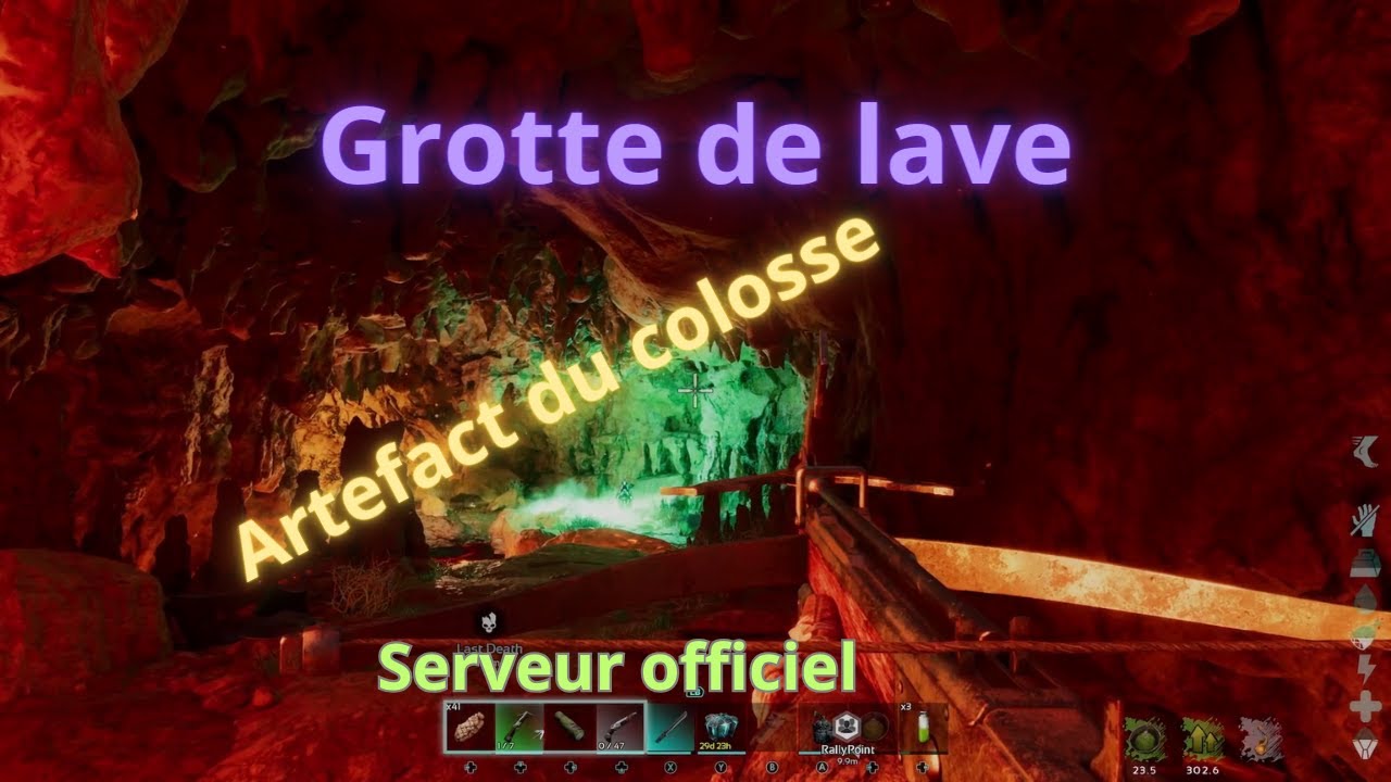 Ark Ascended grotte de lave artefact du colosse island serveur officiel