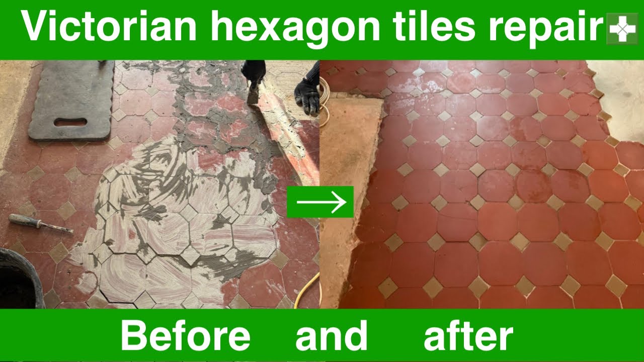 Victorian hexagon tiles repair and clean