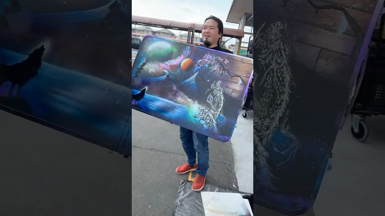 I Asked Him to Paint tpThis Desk! #sprayarteden #sprayart #スプレーアートエデン
