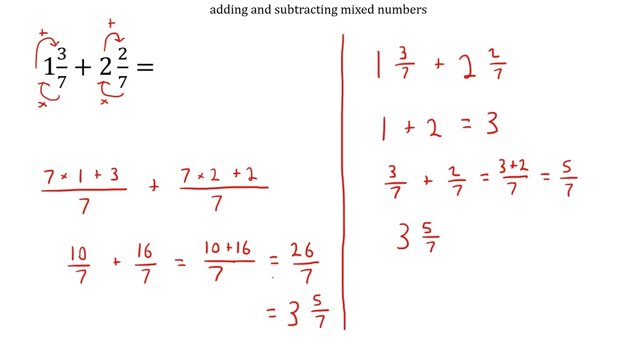 10. Add and Subtract Mixed Numbers