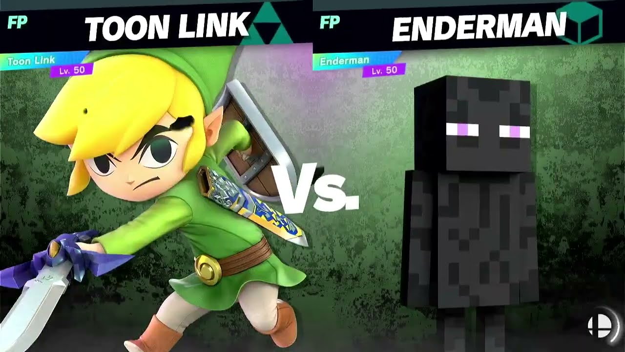 Super Smash Bros Ultimate Amiibo Fights Toon Link vs the World EX vs Enderman