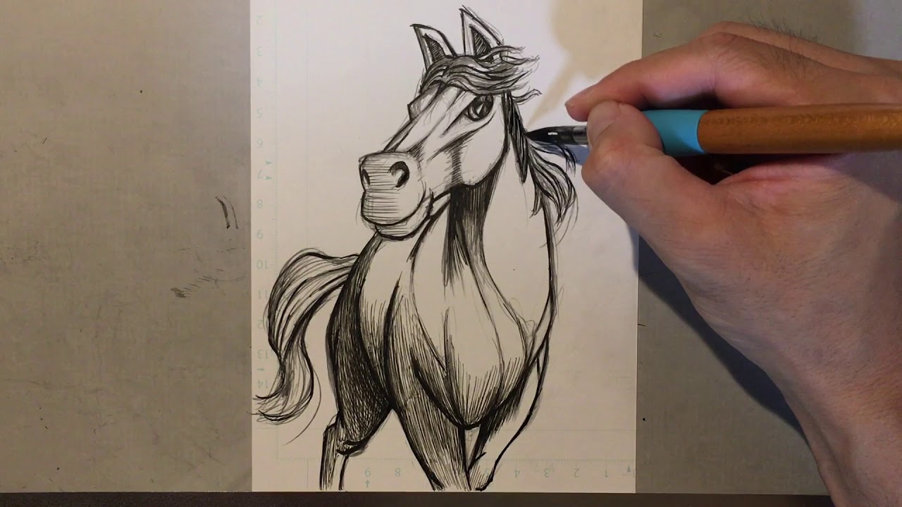 Manga drawing of a horse