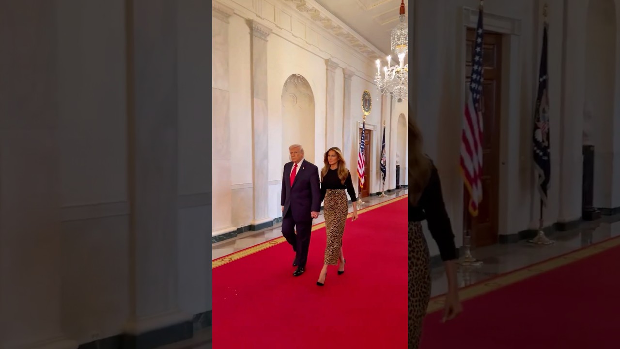 President Donald Trump and the First Lady arrive to celebrate Women's History Month 🫡