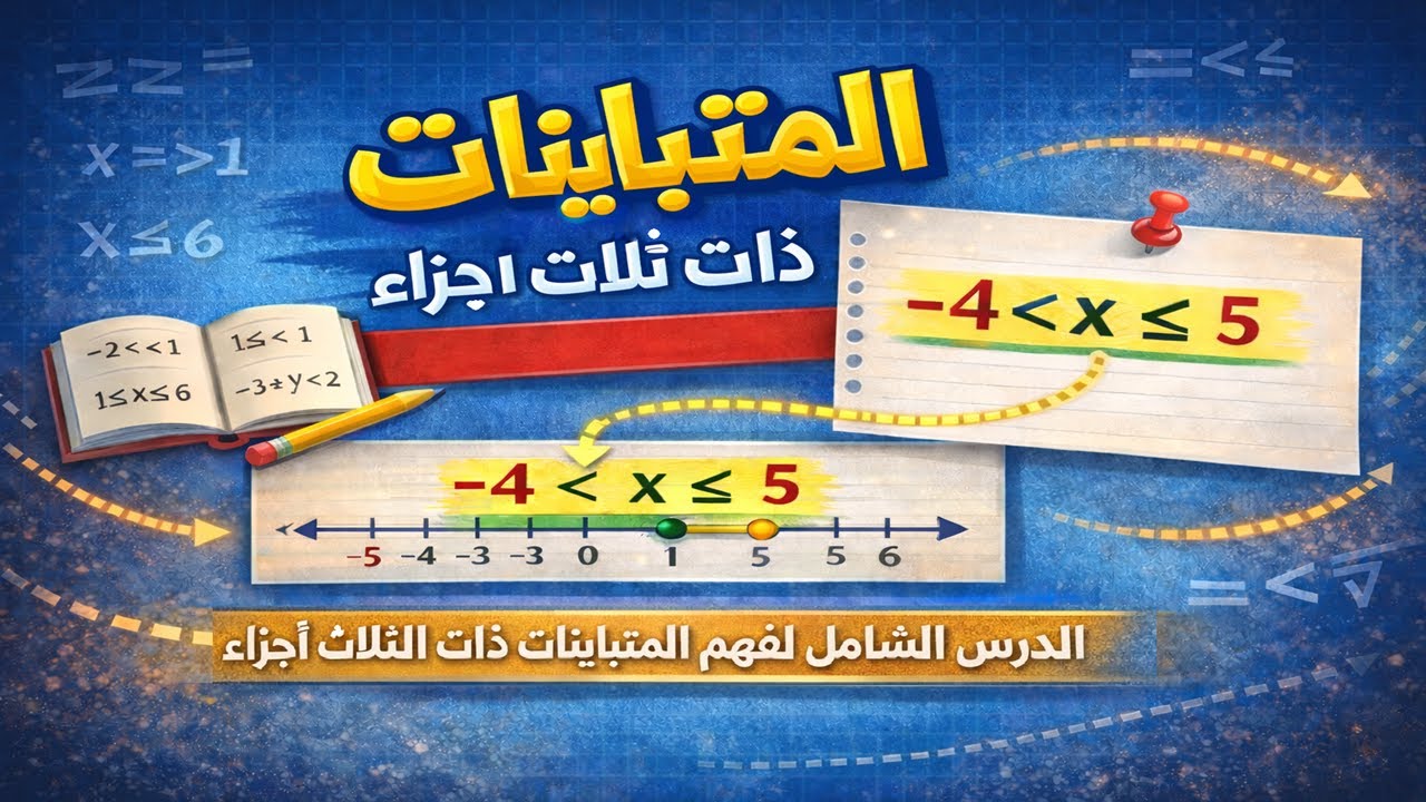 رياضة 1 | شرح المتباينات ذات الثلاث اجزاء