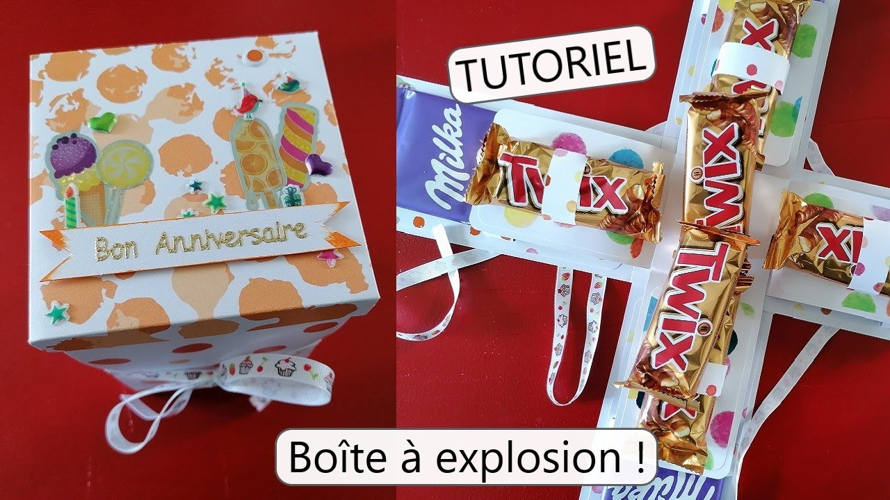 Boîte à explosion - Thème anniversaire ♥ TUTO