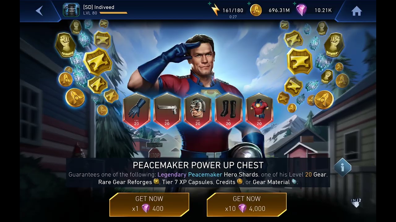 Opening 30 Peacemaker Power Up Chests / Injustice 2 Mobile