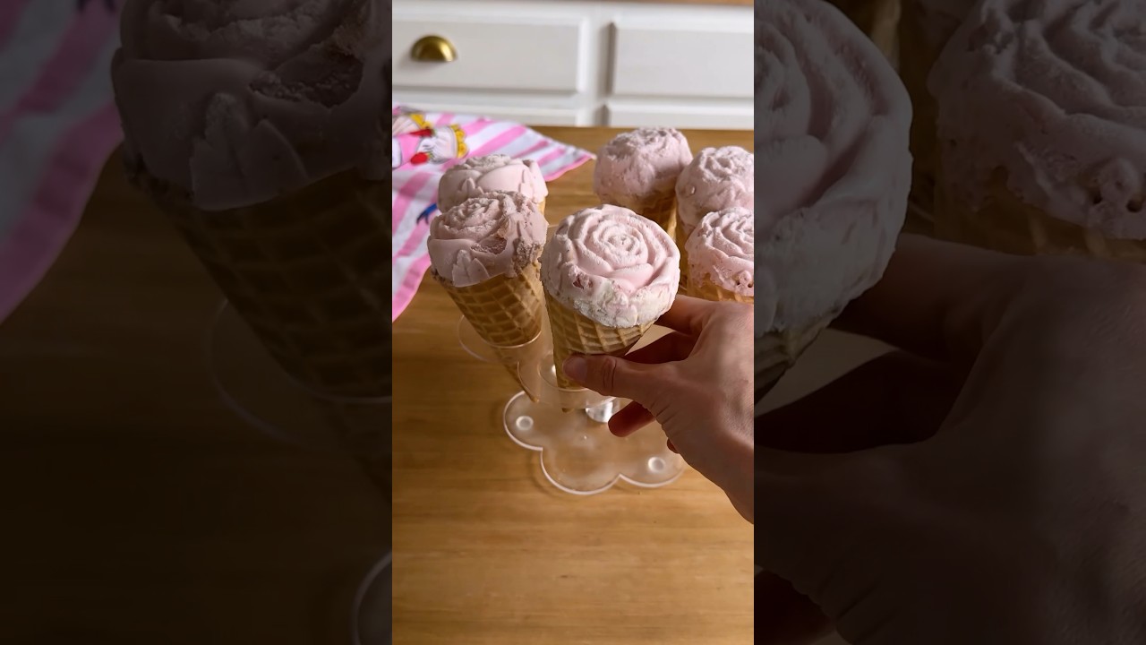 Rose Ice cream Cones! 🌹 