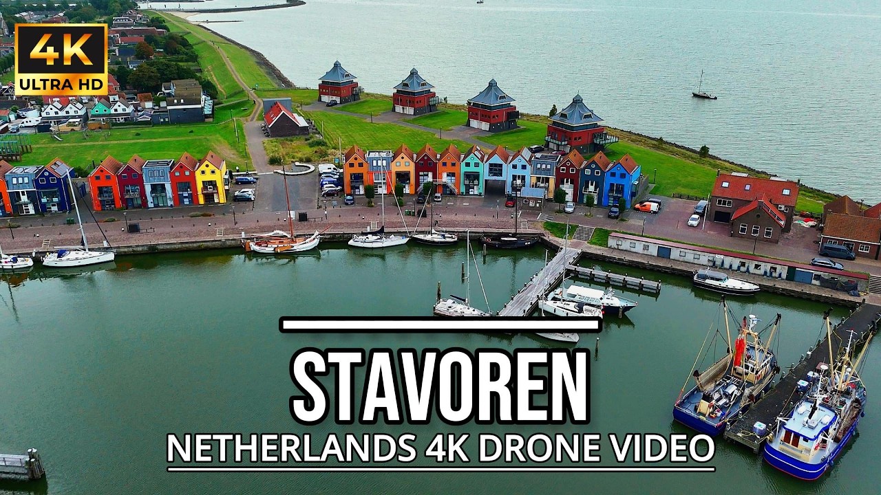 Stavoren from Above 🇳🇱 | Colorful Houses & Sea City | Cinematic 4K Video