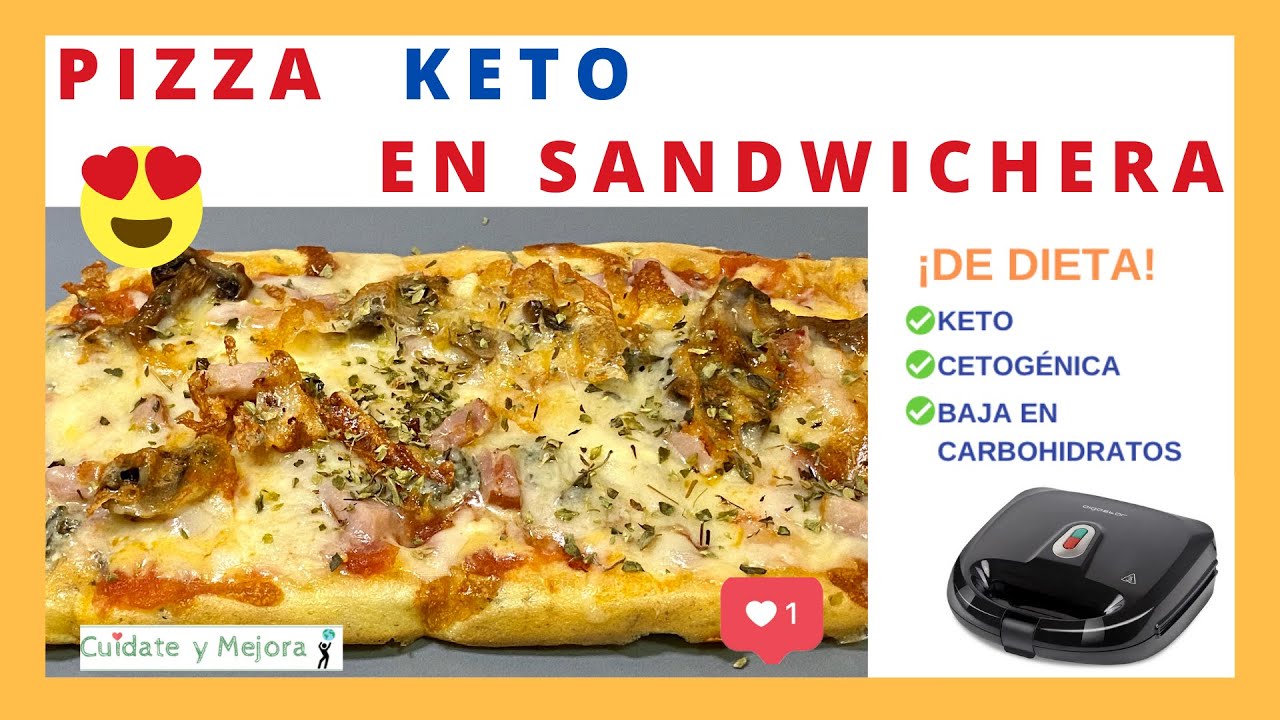 III▷ Receta de  « PIZZA EN SANDWICHERA » 🍕  Dieta KETO o Cetogénica. ⚡ SIN GLUTEN