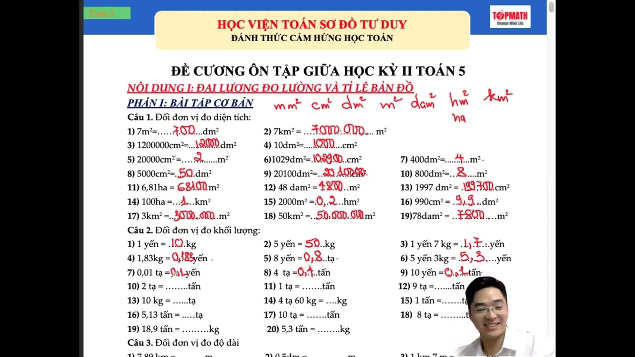 Toán 5 - Đổi Đơn Vị Đo Lường, Tỉ Lệ Bản Đồ [Cực Hay] |Thầy Sơn TopMath