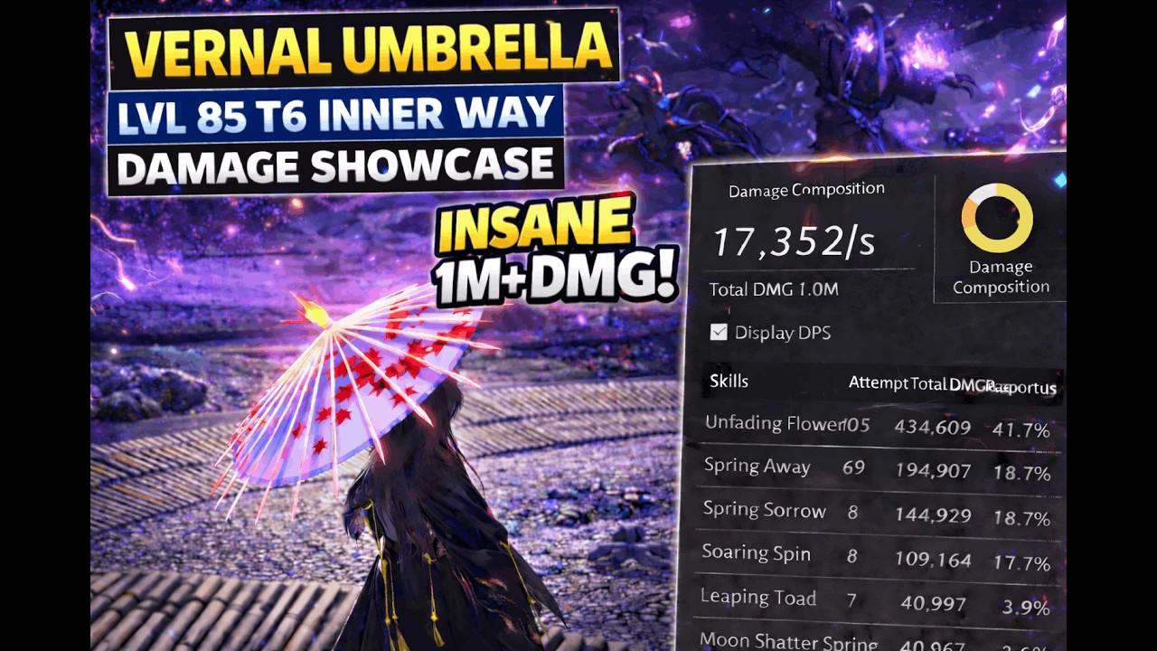 Where Winds Meet | Lv85 MAX Vernal Umbrella | DPS Check 1M+