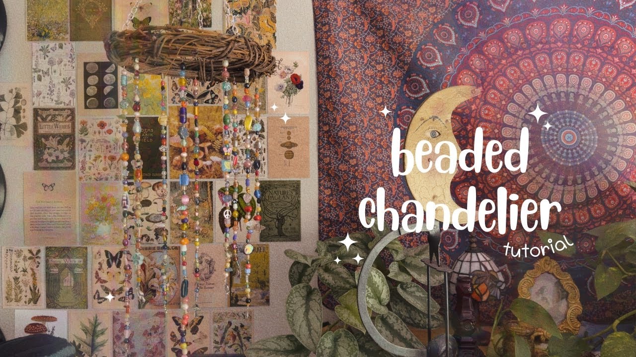 how to make an eclectic, beaded chandelier