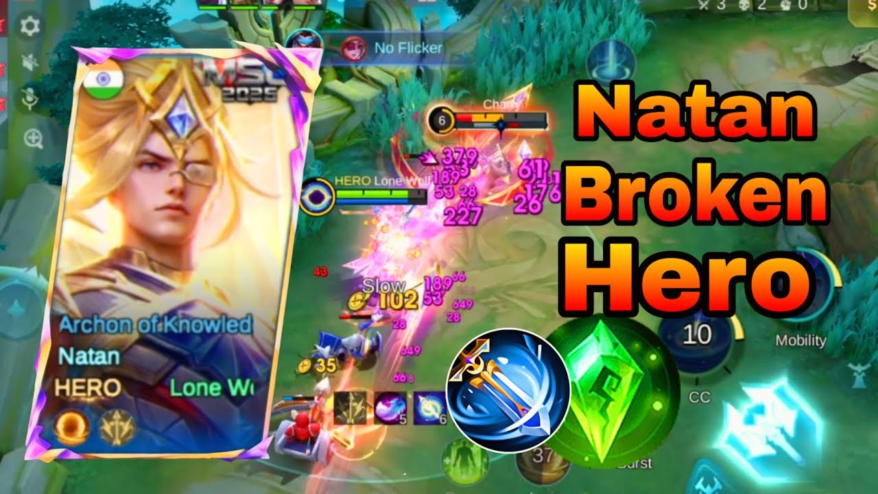 Natan Broken Hero Gold Lane Solo Rank Push Mobile Legends | Natan gameplay mlbb 