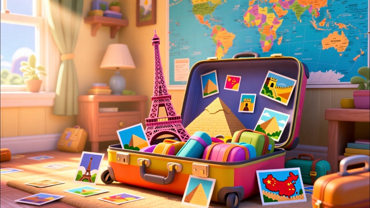 Песня о мировых достопримечательностях для детей 🎶 | Образовательная песня о путешествиях