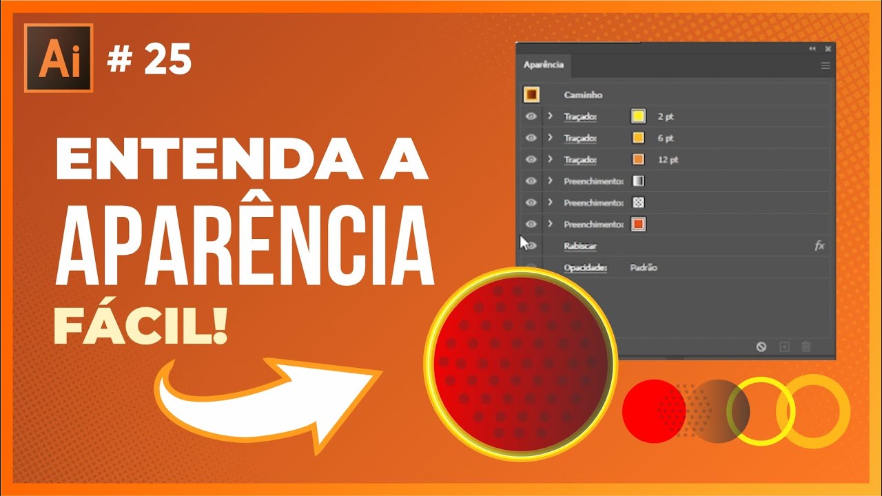 Como usar o painel Aparência no Illustrator (Curso de Illustrator Grátis)