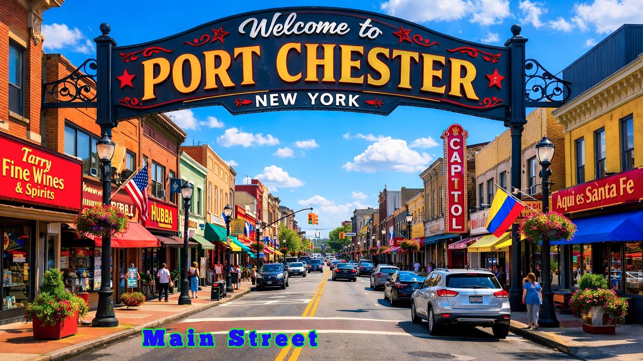 Welcome to the city of Port chester  westchester county New York USA