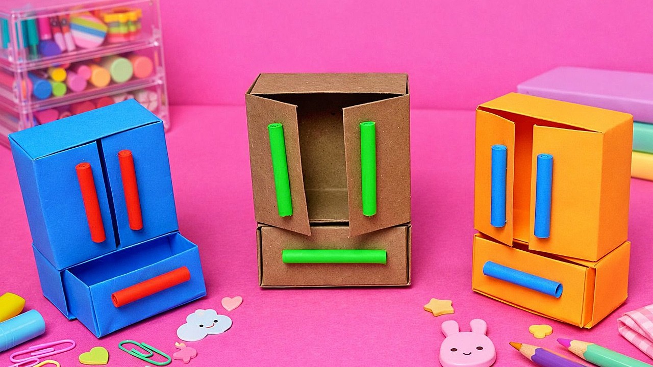 Origami Easy Wardrobe | How to make a paper closet | Mini Paper Closet with Drawers!