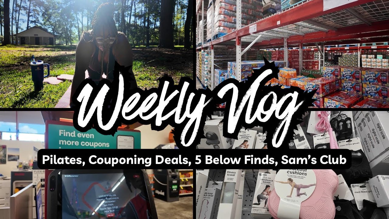 Plus Size Pilates Vlog | Couponing Deals, 5 Below Pilates Finds, Go Away Dinner & Sam’s Club Run