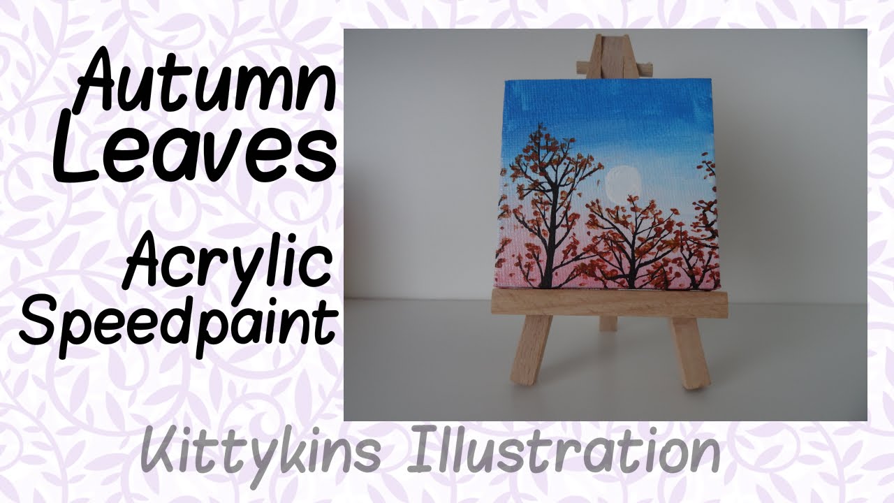 Autumn Leaves - Acrylic Painting on Mini Canvas
