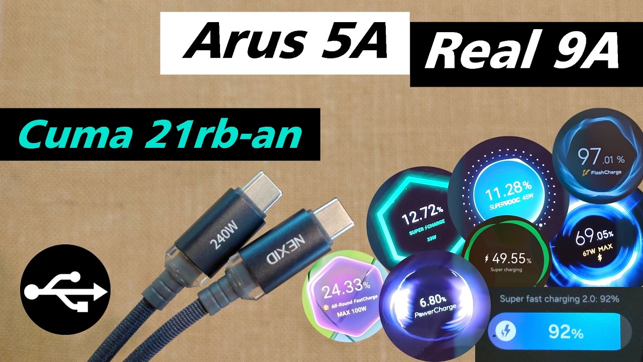 Tes Kabel Data Termurah Nexid | 240w 5A 50V | 100% Super Fast Charge | Laptop 20V | Turbo.C | PD PPS