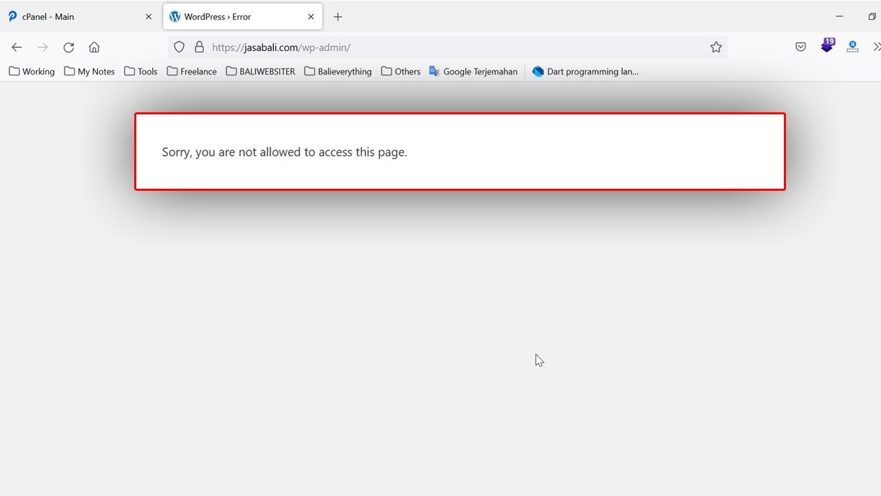 Sorry, you are not allowed to access this page - Wordpress