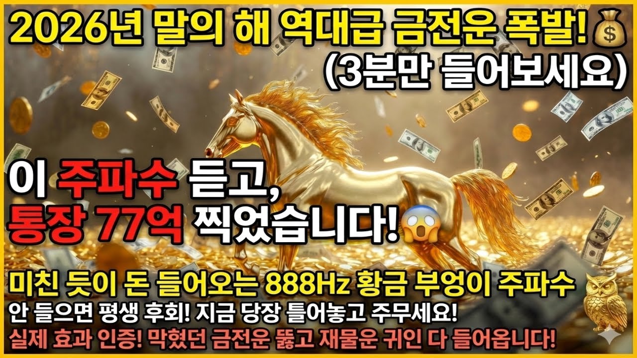 2026년 내 인생을 바꿔줄 금전운 주파수 💰 3분이면 돈이 미친 듯이 들어오기 시작합니다 Abundance Frequency
