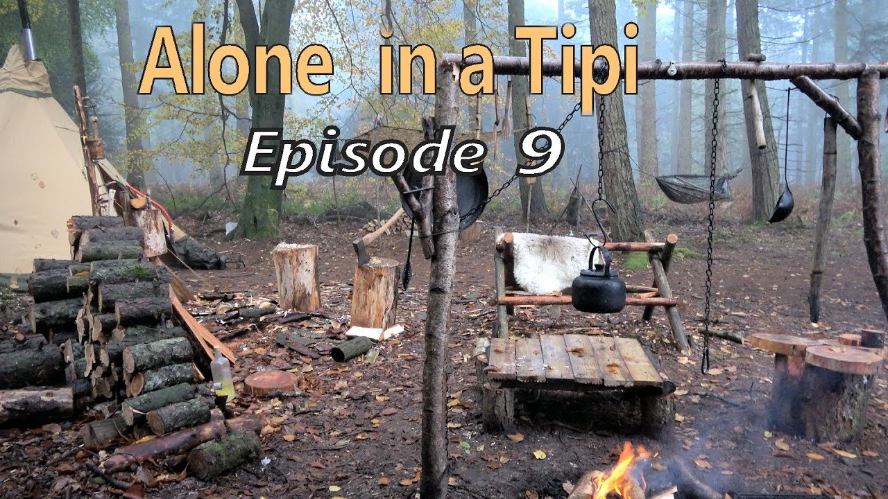 ALONE in a TIPI - EP9 | Red Wine Beef Stew | Bushcraft Tools | Woods Camp
