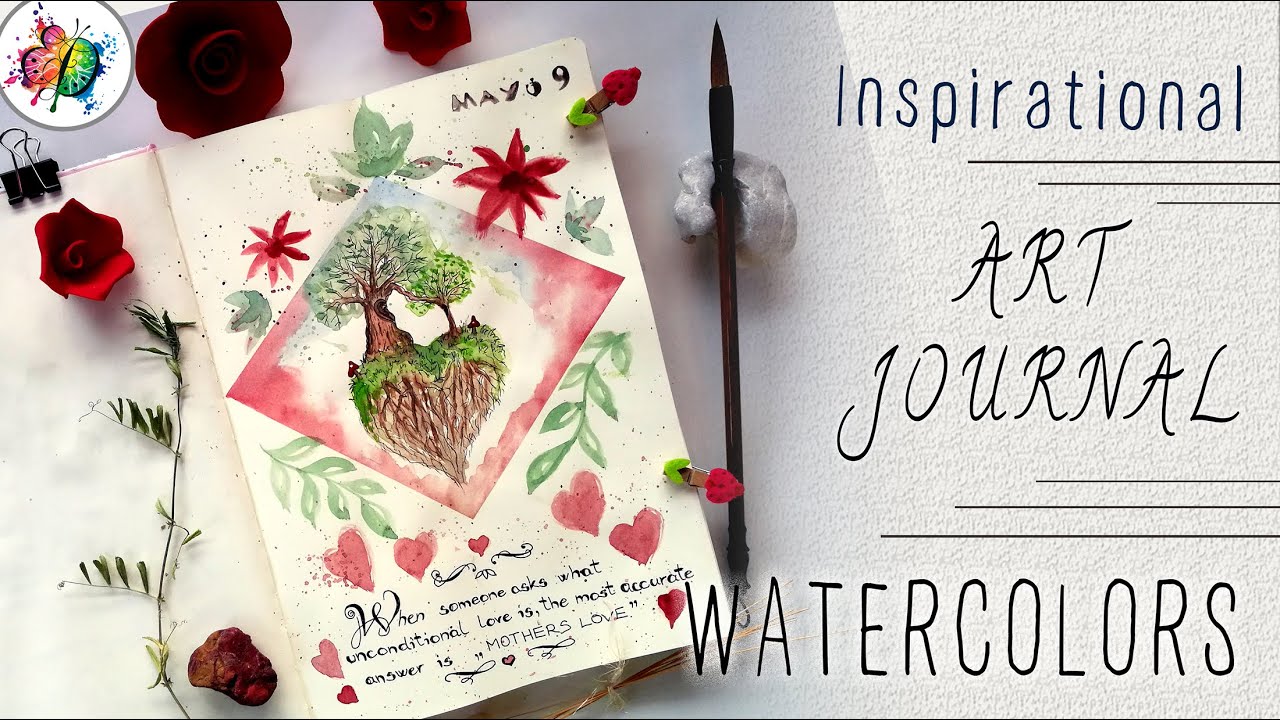 Art Journal Inspiration #4 | Mother’s day | Watercolor floating island