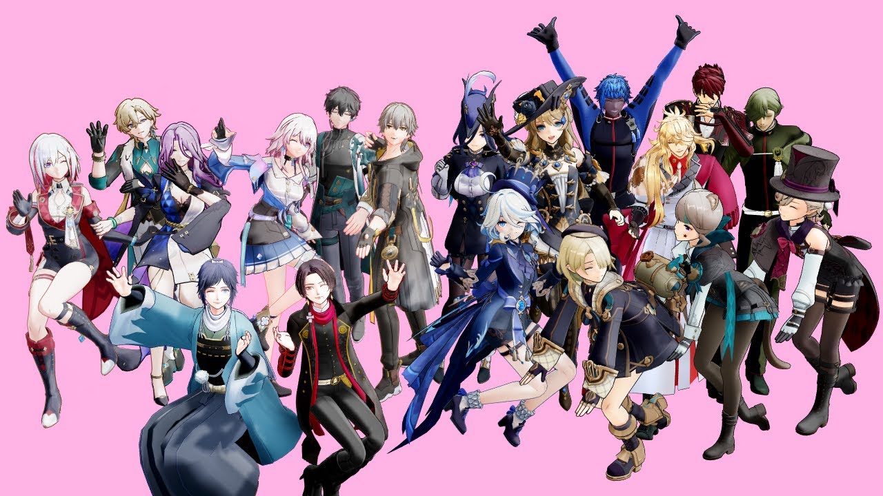 【ジャンル混合MMD｜刀剣乱舞/原神/崩壊スターレイル】総勢18名の癖な三人組に踊ってもらった【PiNK CAT】