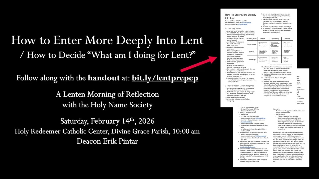 How to Enter More Deeply Into Lent / How to Decide “What am I doing for Lent?”