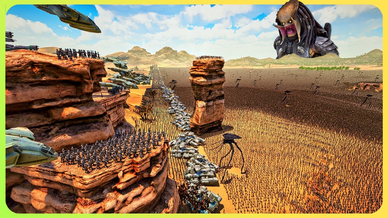 Halo Forces vs Predator's 6,000,000 Alien Troops - Ultimate Epic Battle Simulator 2 UEBS 2 (4K)