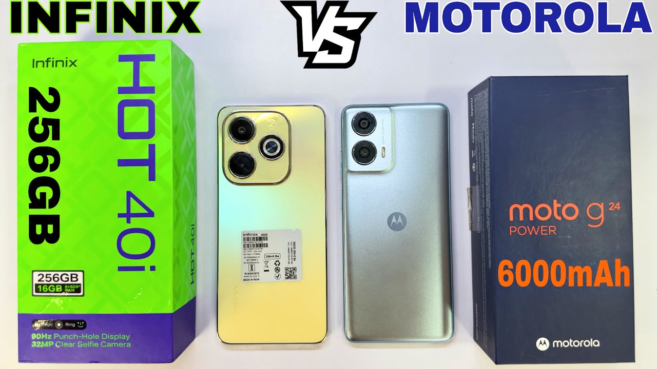 Infinix Hot 40i Vs Motorola Moto G24 Power Unboxing & Comparison