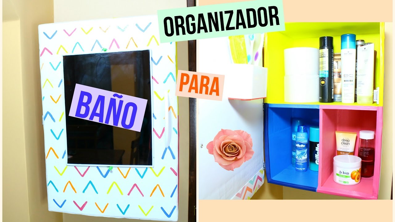 organizador para el  baño de cartón