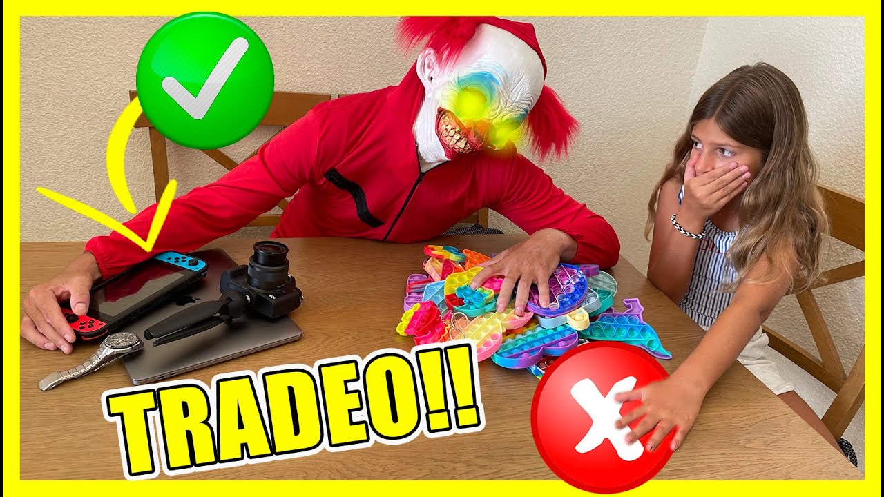 TRADEAR Con EL PAYASO 🤡 INTERCAMBIO De POP IT #fidget