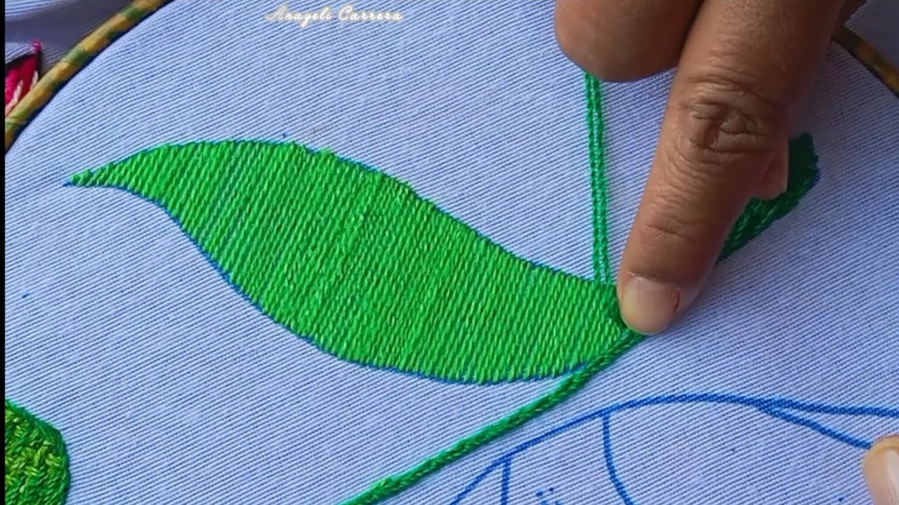 cómo bordar hojas alargadas#37de una manera fácil y hermosa ideal para cualquier diseño alargado