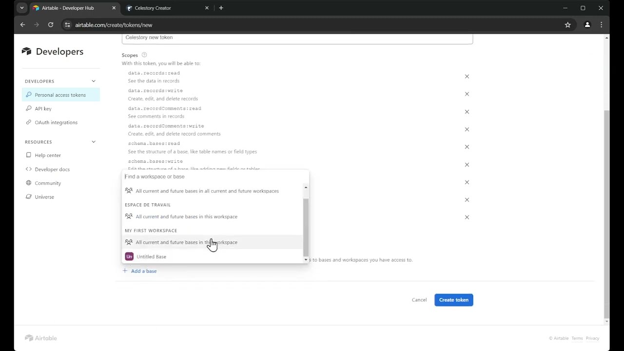 Tutorial New Airtable token