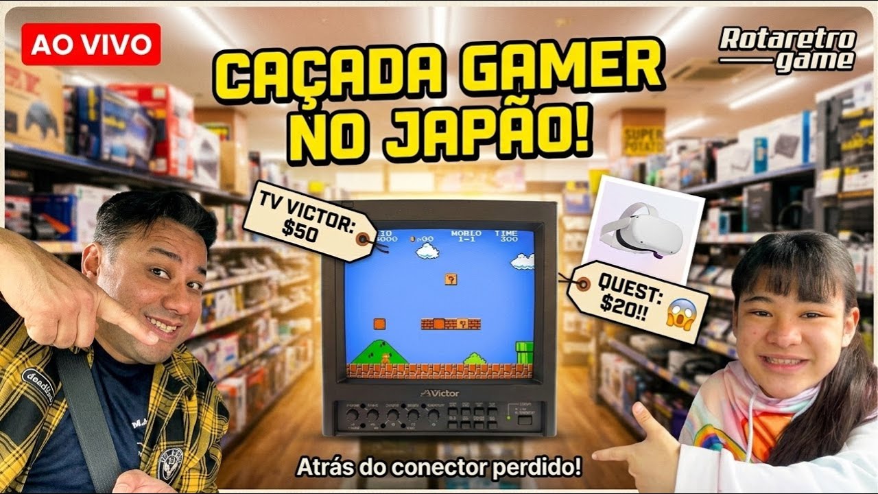 CA&Ccedil;ADA GAMER NO JAP&Atilde;O: ACHAMOS UM QUEST POR $20 E UMA TV VICTOR RETR&Ocirc;! 🇯🇵🎮