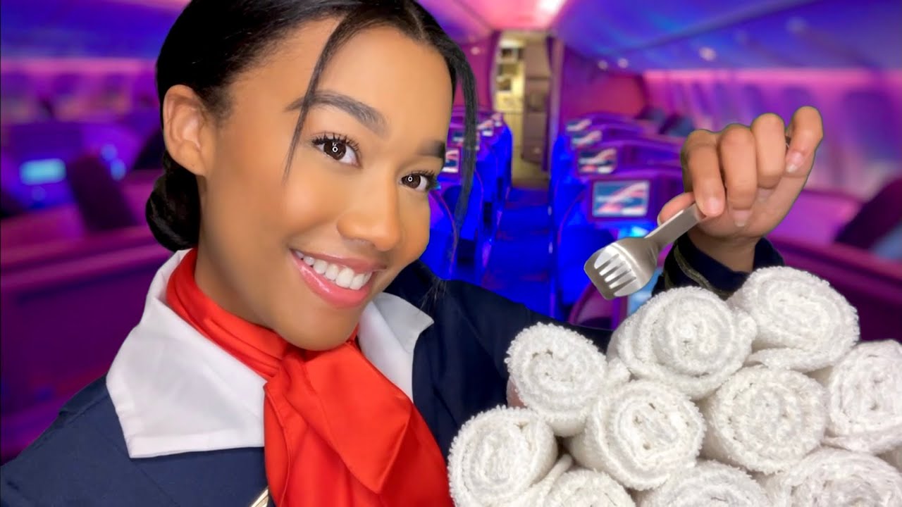 ASMR First Class Flight Attendant Role-play ✨✈️ Personal Attention ASMR