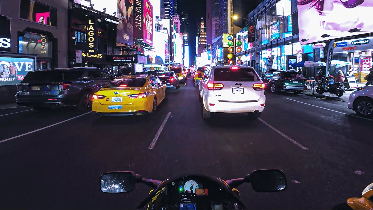 Night Ride through Times Square on Halloween Night