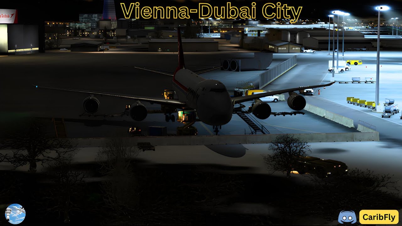🎆 P3DV5 - New Year's EVE  PMDG 747-8F CargoOps flight into Dubai City-🎆Spectacular Lights 🎆
