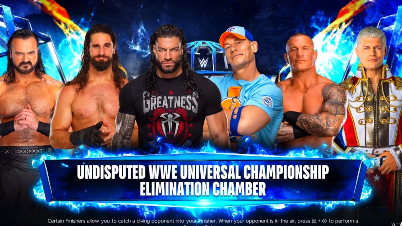 WWE2K24 Reigns VS Cena VS Rhodes VS Rollins VS Orton VS McIntyre Match Gameplay!