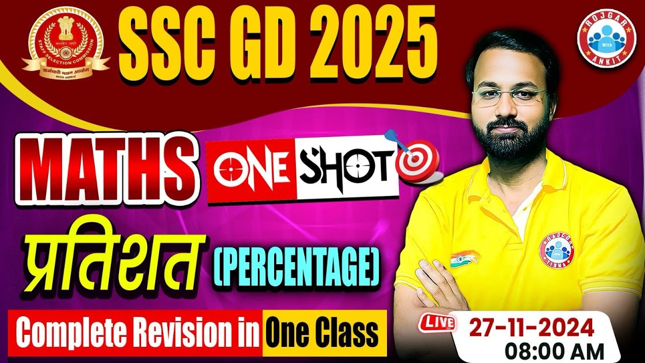 SSC GD Maths | SSC GD 2025 | Percentage Maths Revision Class | Maths For SSC GD by Deepak Sir