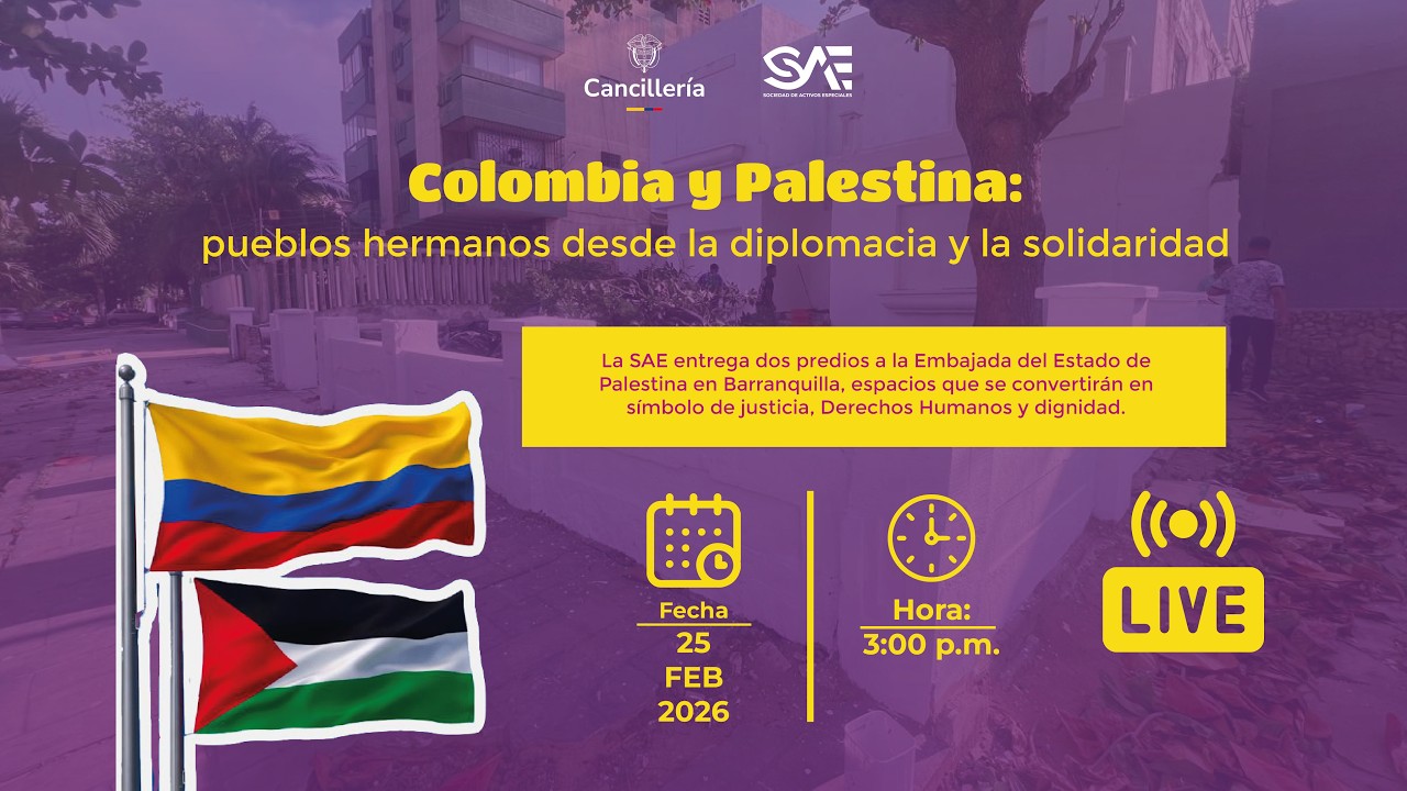 Colombia y Palestina: La SAE entrega inmueble en Barranquilla a la Embajada del Estado de Palestina