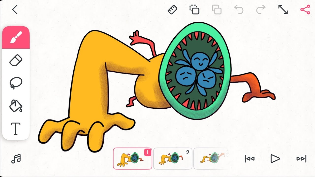 FlpaClip – Doey the Doughman Monster phase animation