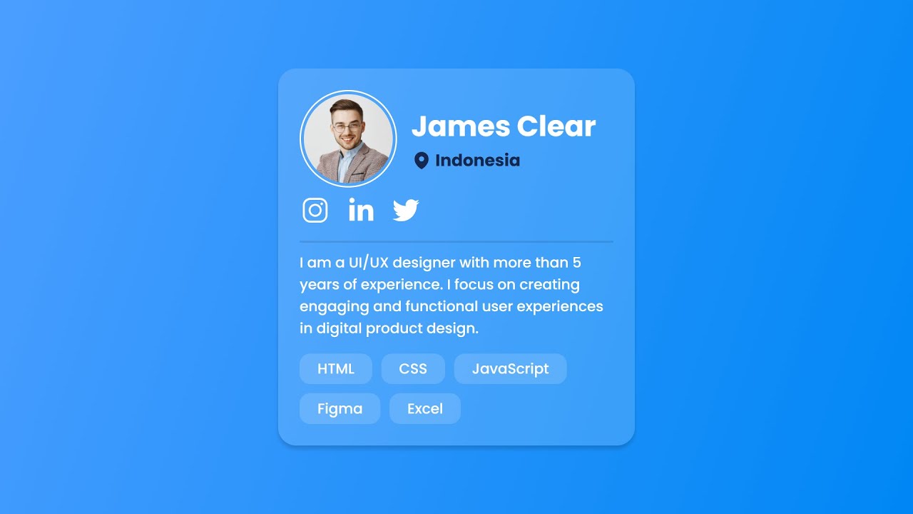 How to Create Profile Card Design in HTML & CSS