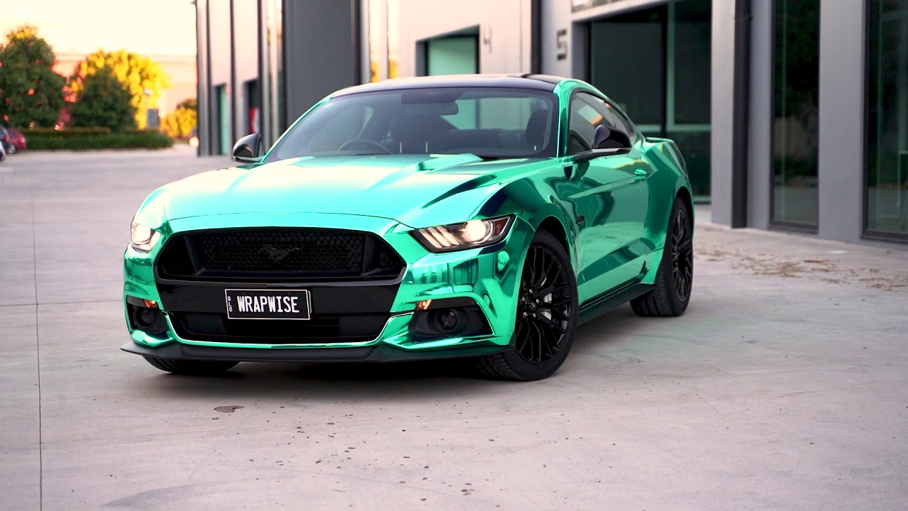 Chrome Mustang | Wrapped in Hexis Superchrome Turquoise | Wrap Wise