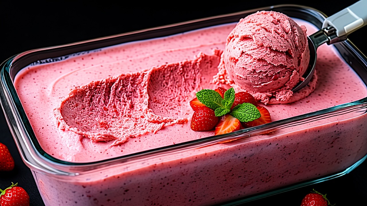 Kauf kein Eis im Laden! Hier ist das beste Erdbeereis-Bananen Rezept!