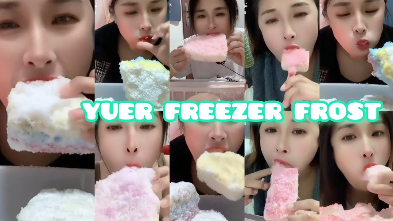 YUER🧊✨EXTREMELY SQUEAKY FREEZER 💦❤️ FROST ONLY BITES ASMR| ICE EATING BITES ♦️🌟