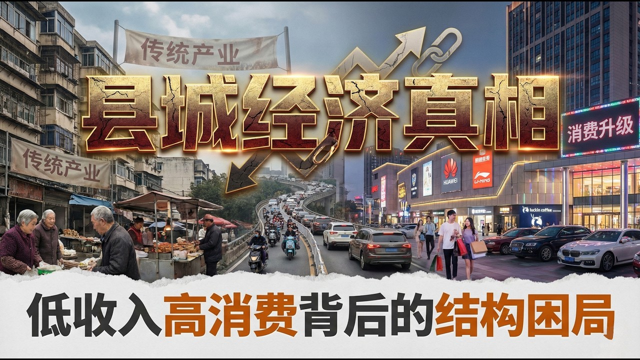 中国县城经济真相：低收入高消费背后的结构困局，稳定、垄断与外部链接丨公务员丨事业单位丨躺平丨体制内丨人口流动丨信息差